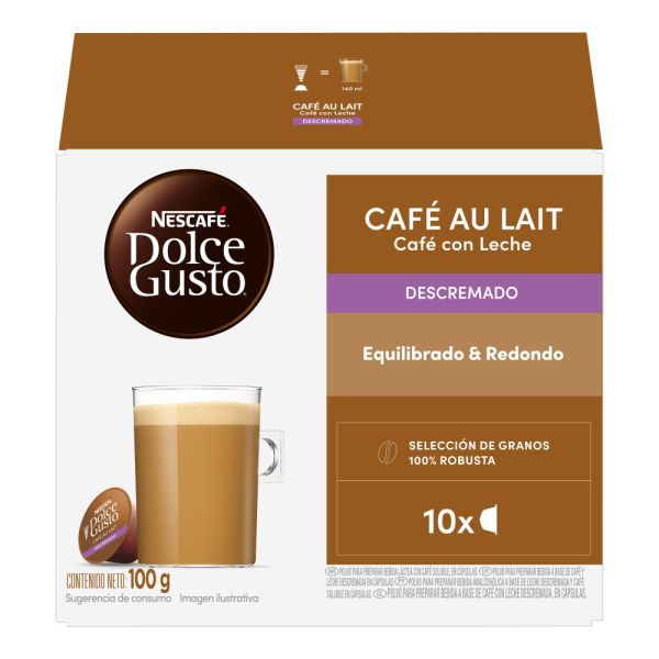 Café con Leche descremada 10 Cápsulas