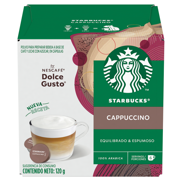 CAFETERA NESCAFÉ® DOLCE GUSTO® PICCOLO XS + CÁPSULAS DE CAFÉ STARBUCKS  LACTEADAS X3 CAJAS