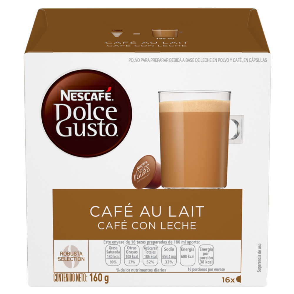 Cápsulas Café con Leche NESCAFÉ® Dolce Gusto®