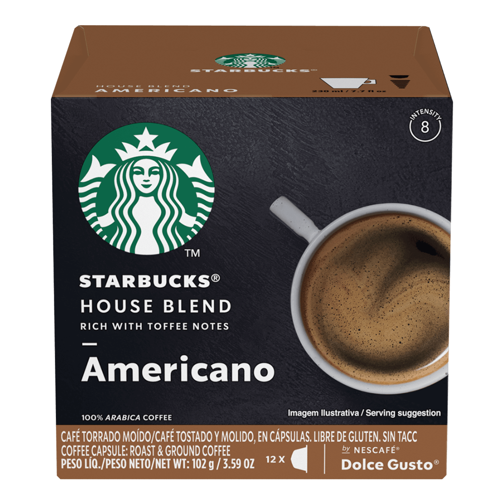 Cápsulas Starbucks® Americano House Blend NESCAFÉ® Dolce