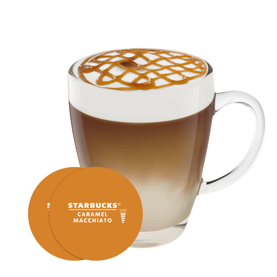 Cápsula con taza de Café Starbucks Caramel Macchiato de NESCAFÉ Dolce Gusto